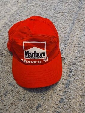 Vintage Marlboro World Championship Team Hat Monaco 97 F1 Racing Snapback Red